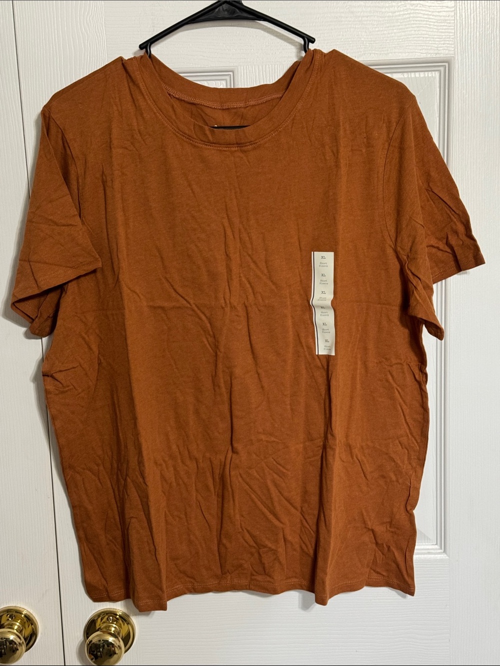 a new day Short Sleeve Crewneck T-Shirt — Rust